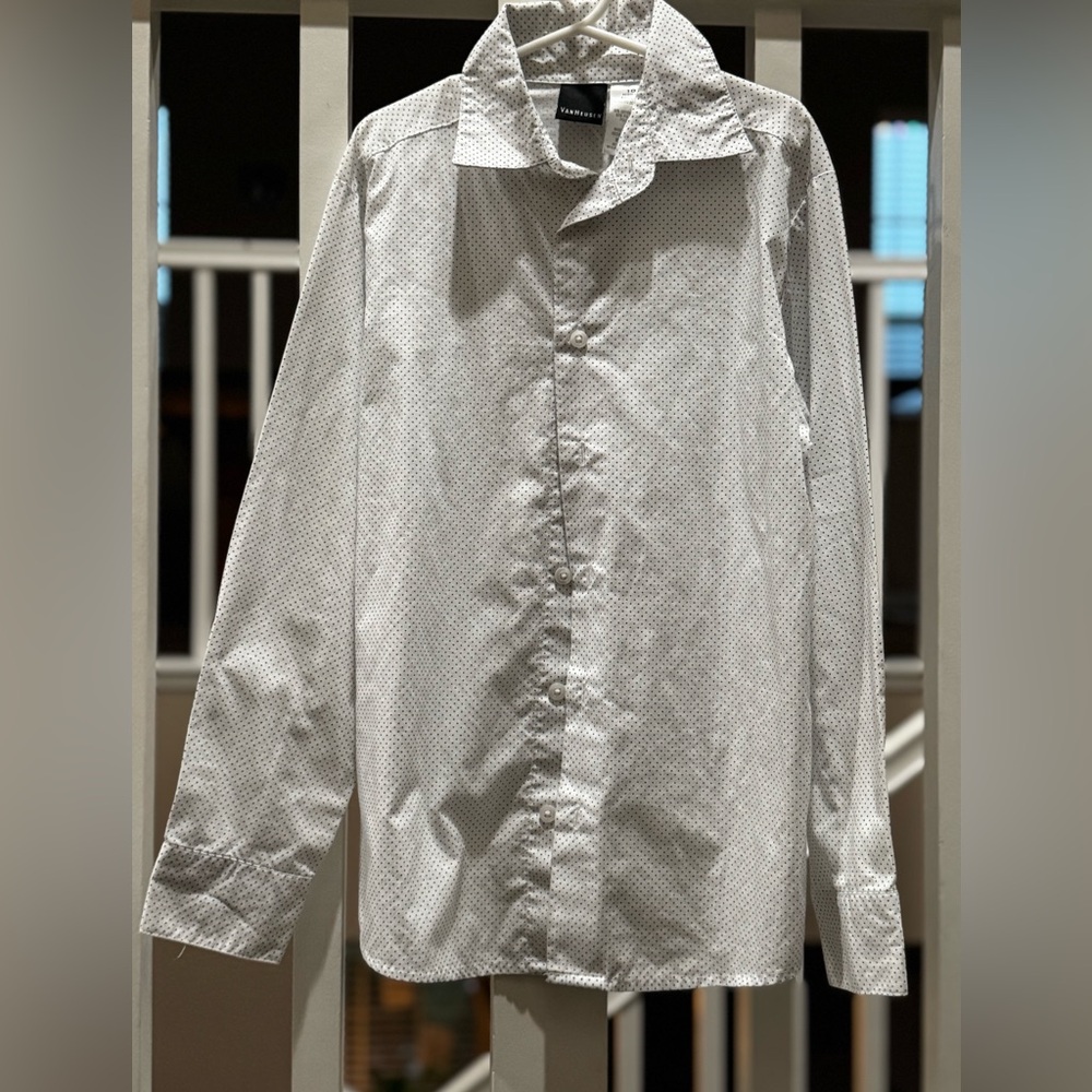 Van Heusen Gray Geometric Button Down Shirt